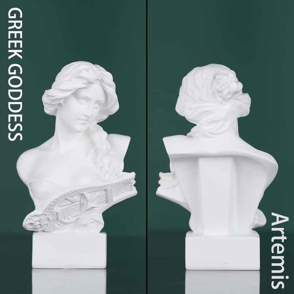 6" H Greek Mythology Bust Statue Decor,Artemis Statues Roman Goddess Figurines,U - Picture 7 of 8